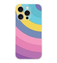 PrintiFy Apple iPhone 15 Pro Uyumlu Kamera Korumalı Renk Cümbüşü B Tasarımlı Şeffaf Silikon Kılıf