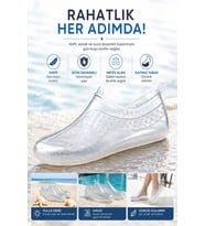 Muggo BEACH Unısex Kaymaz Taban Şeffaf Deniz Havuz Plaj Ayakkabısı
