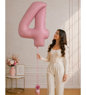 4 Rakamlı Pembe 76 cm Helyum Balon