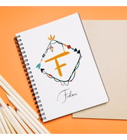 Baş Harfli İsim Tasarımlı Defter Kişiye Özel