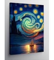 Kanvas Tablo Yıldızlı Gece Temalı Sanat