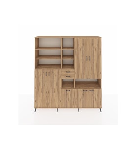 Hyperion Dolap 17 Raflı 2 Çekmeceli 7 Kapaklı 220x44x243 Çam-Çam/Çam