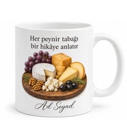 Peynir Tabağı Temalı Baskılı Kupa Bardak Hediye Porselen Mug