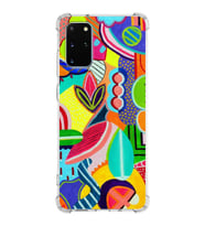 PrintiFy Samsung Galaxy S20 Plus Uyumlu Retro Color 6 Baskılı Şeffaf Köşe Korumalı Antişok Kılıf