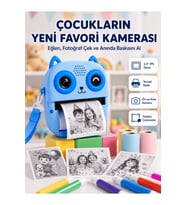 Çocuklar İçin Termal Yazıcılı Selfie Kamera ve Baskılı Fotoğraf Makinesi