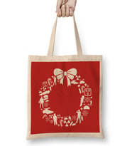 Back To The Future Christmas Wreath Pattern Bez Çanta Uzun Saplı