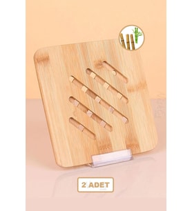 Bambu Lüx Kare Nihaleler – 2'li Şık ve Isıya Dayanıklı Çift
