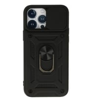 Durukar® iPhone 13 Pro Kılıf Pars Lens Yüzüklü Silikon - Siyah