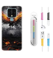 Tecno Camon 16 18P Pova 3 Pova Neo Kılıf Kablo Koruma Spiral Silikon Ateş Kartalı 1766