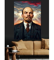 Tarihi Lider Lenin Portre Tablosu Dekoratif Kanvas - Mdf Ahşap Tablo