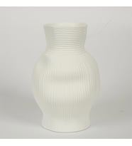 Vitale Beyaz Darbeli Vazo Kısa 15*15*23 Cm AK.JM00010