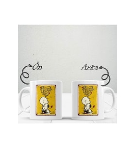 Retro Tasarımlı Porselen Kupa (Baskılı)