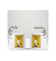 Retro Tasarımlı Porselen Kupa (Baskılı)
