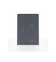 Arges Dolap 7 Raflı 5 Kapaklı Tek Askılı 132x30x195 Antrasit-Antrasit/Aytaşı