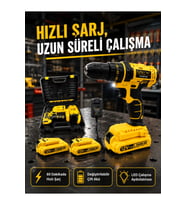 12v Akülü Matkap Plastik Mandren Metal Şanzıman