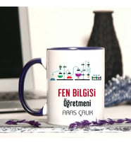 Fen Bilgisi Öğretmenine Özel Öğretmenler Günü Hediyesi Kişiye Özel Kupa Bardak