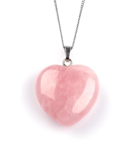 Flower Agate Doğal Taş Kalp Model Kolye