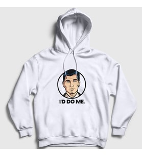 Presmono Unisex Beyaz I'd Do Me Sterling Archer Kapüşonlu Sweatshirt 299663tt