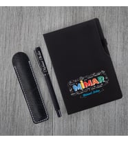 Kişiye Özel UV Baskılı Mimar Temalı Siyah Defter & Siyah Roller Kalem  Seti