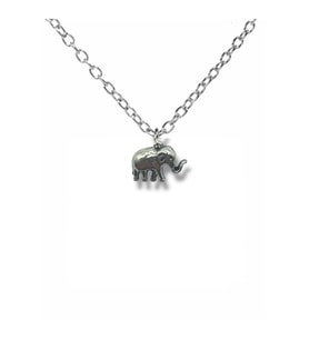 Elephant Grace – Fil Figürlü Unisex Kolye (60 cm Zincirli) (Gümüş)