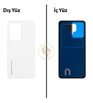 General Mobile 24 Pro Beyaz Arka Kapak Arka Cam Batarya Kapağı Lazer Kesim Kapak Pil Kapağı Back Cover