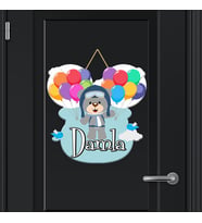 İsme Özel Bebek Odası Ahşap Kapı Süsü  Balon 2