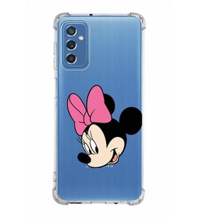 Samsung Galaxy M52  Köşe Korumalı Antişok Kapak Minnie Mouse Tasarımlı Şeffaf  Kılıf
