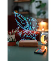 Kişiye Özel 3D Uzay ve Roket Masaüstü Led Cocuklara Hediye Lamba