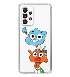 Samsung Galaxy A73 Uyumlu Gumball & Darwin Tasarımlı Şeffaf Telefon Kılıfı
