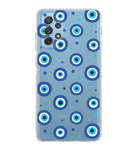PrintiFy Samsung Galaxy A23 ile Uyumlu Nazar Boncuğu 1 Baskılı Kamera Korumalı Şeffaf Silikon Kılıf