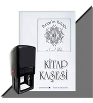 Kişiye Özel  Sarmaşık Figürlü 2 Tarihli Kitap Kaşesi (Siyah)