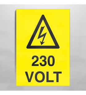 230 Volt Uyarı Levhası 40x60cm (Karışık)