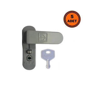 5 Adet Penkid Pvc Pencere Çocuk Emniyet Kilidi Anahtarlı Gri