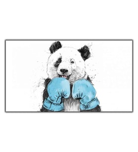 BOKS YAPAN PANDA KANVAS TABLO