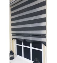 Zebra Stor Perde Organze Siyah Kırçıl Etek Dilimli STB904