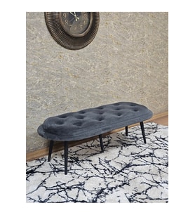 Ufo Oturak Bench - Siyah Boyalı Sivriltme Ayak - Oturak - Bench - Puf - Yatak Ucu Pufu Füme Renk 100 x 50 Boyut/Ebat (Çok Renkli)