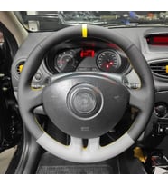 Clio 3 Araca Özel Direksiyon Kılıfı (DÜZ GRİ SARI YÜZÜKLÜ) (Karışık)