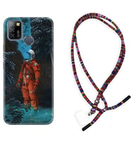 INFINIX Smart 4 5 6 Zero 8 S5 Pro Kılıf Boyun Asklı Rasta Silikon Astronot Smoke 1769