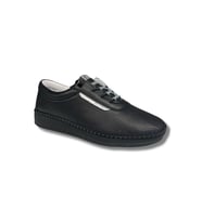 Lourenza 4018 Kadın Hakiki Deri Lastikli Comfort Ayakkabı (Siyah)