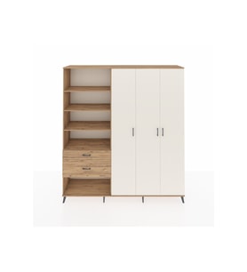 Hyperion Dolap 16 Raflı 2 Çekmeceli 3 Kapaklı 220x44x243 Çam-Aytaşı/Çam