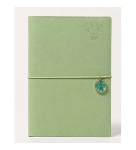 VICTORIA'S JOURNALS CHARM ÇİÇEK 126-2741 VEGAN DERİ KAPAK A5 100 gr. 96 YP. KREM NOKTALI DEFTER PAST