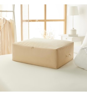 Ocean Home Textile Büyük Boy Bej Balıksırtı Baza Altı Hurç 62 x 46 x 22 cm