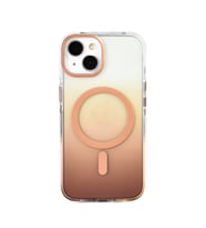 Apple iPhone 13 Uyumlu Kılıf M-safe Şarj Özellikli Transparan Renk Geçişli Zore Toros Kapak (Gold)