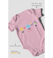 Dad mom me sweet family Kısa Kollu Bebek Body %100 Pamuk