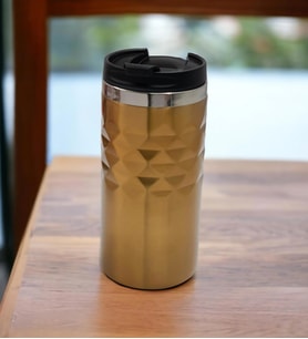 Geometrik Desenli Gold Altın Renk Termos Bardak 300mL