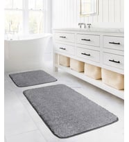 Koza Home Segura Peluş Gri Kaydırmaz Taban Banyo Paspası