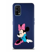 Realme 7 Pro Soft Premier Kapak Minnie Mouse-E Tasarımlı Silikon Kılıf - Lacivert (Şeffaf)