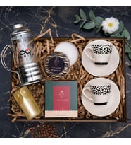 BK Kurumsal Promosyon 10 Adet Kahve Hediye Seti – French Press, Fincan, Mum ve Biblo Seti