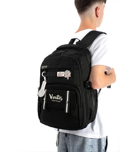 Ventis Unisex Okul Çantası Ortaokul Lise Sırt Çantası 43*30 Cm Su Geçirmez Kumaş Çok Cepli Vnt5-D