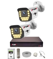 FURY 2 li Sesli 15 Warm Led Gece Renkli Görüş Su Geçirmez Güvenlik Kamerası Seti 1TB